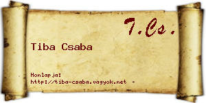 Tiba Csaba névjegykártya