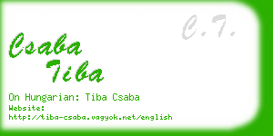 csaba tiba business card